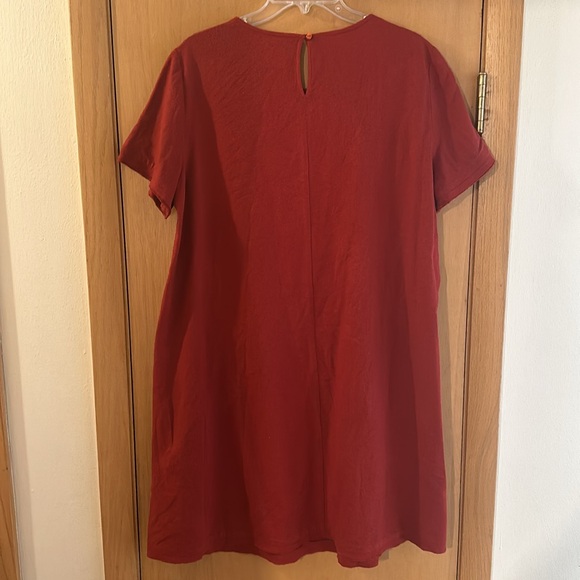 Eileen Fisher Women's Raw Silk Dress Red Size Medium - Picture 9 of 11